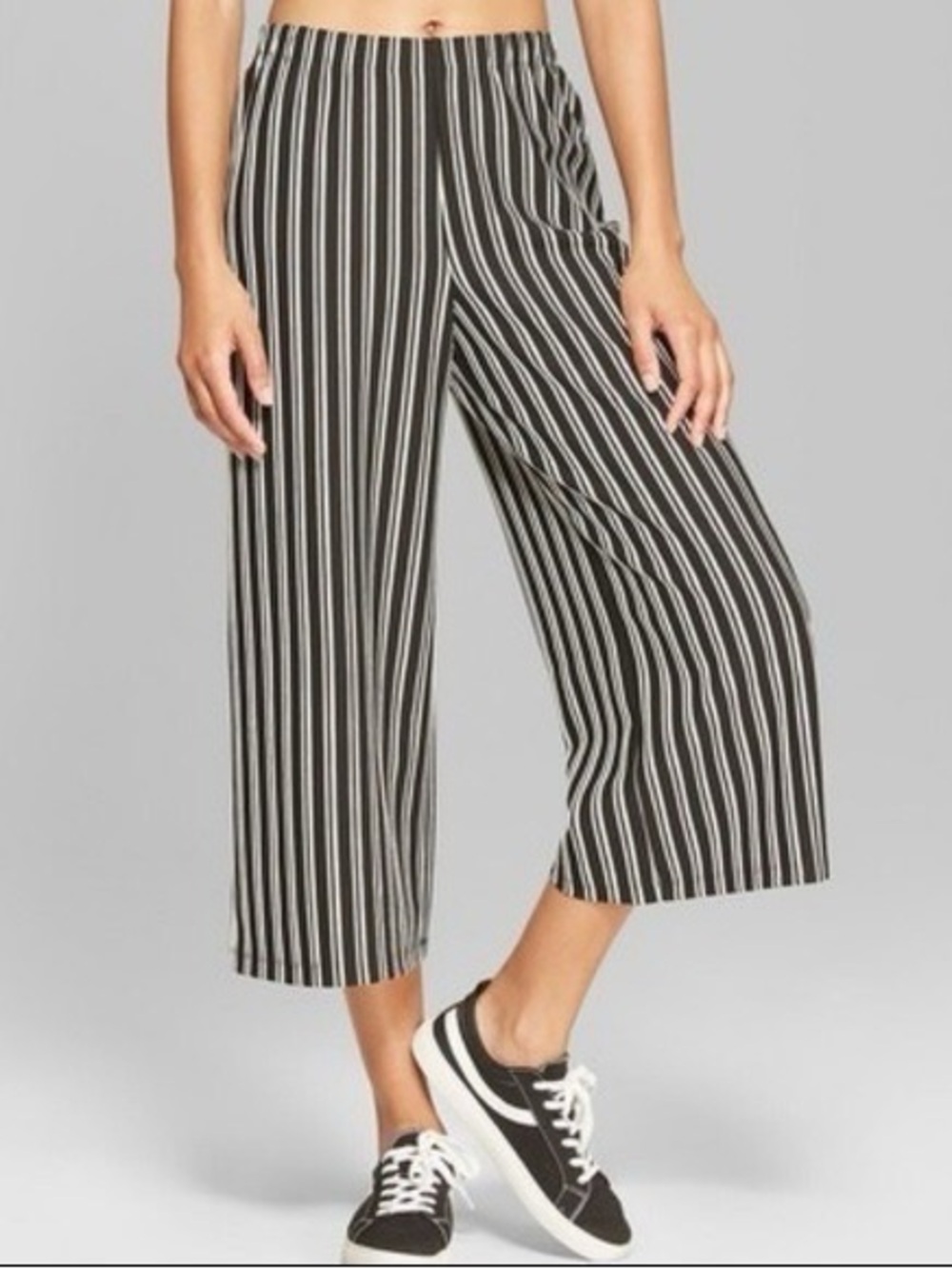 NWT Striped Cropped High Rise Pants Sz Small